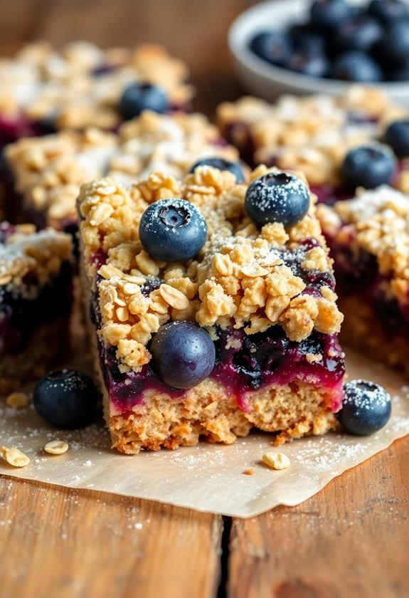 blueberry crumb pie slices