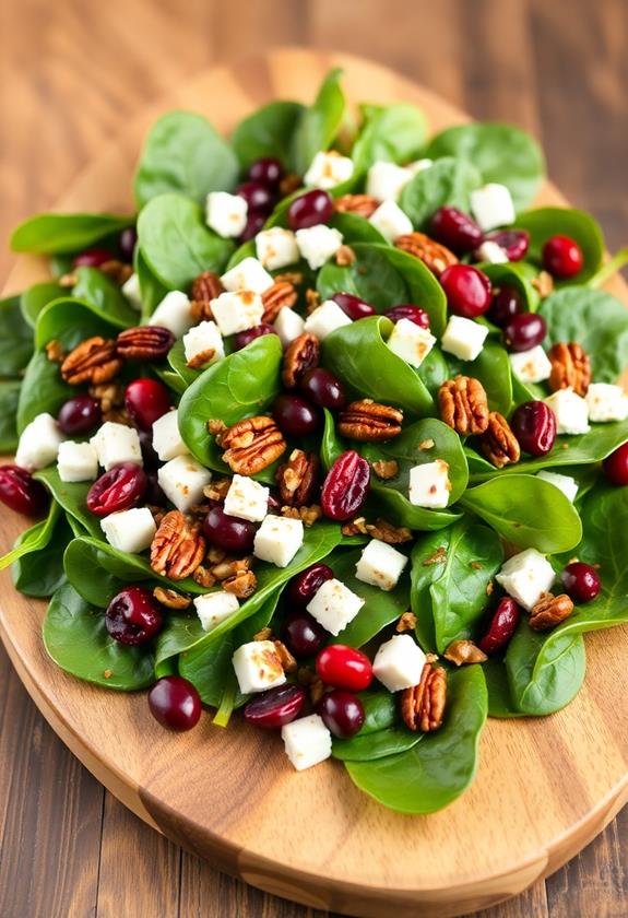 cranberry pecan spinach salad