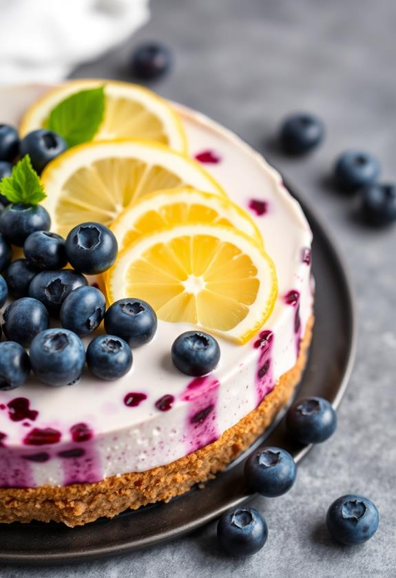 lemon blueberry cheesecake dessert