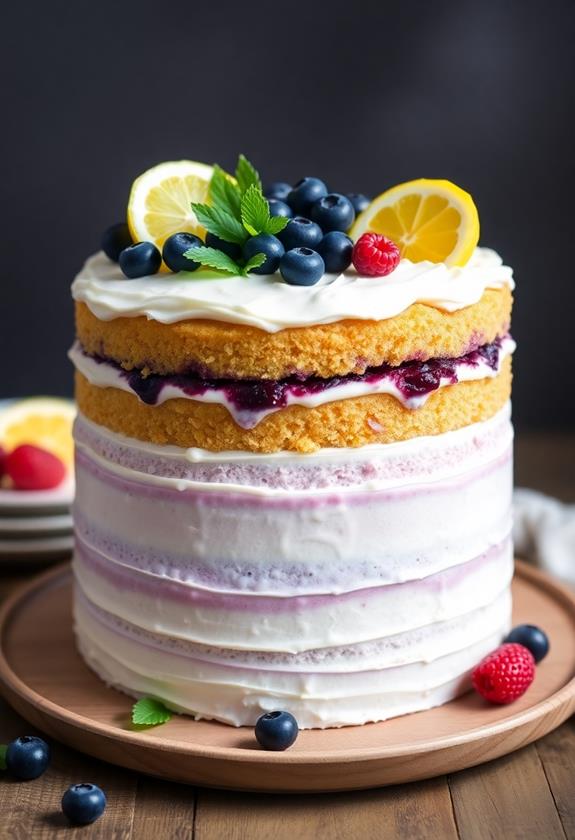 lemon blueberry easter cake