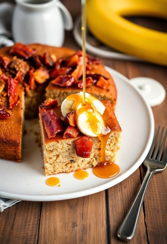 maple bacon banana cake