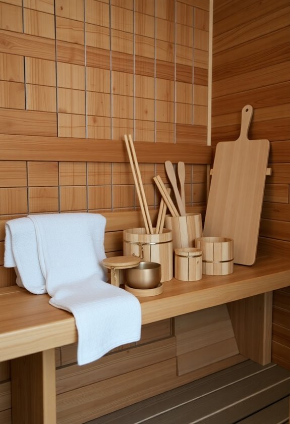 birch sauna accessories collection