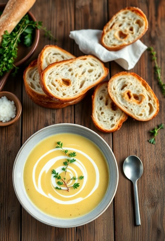 combining parsnip soup toppings