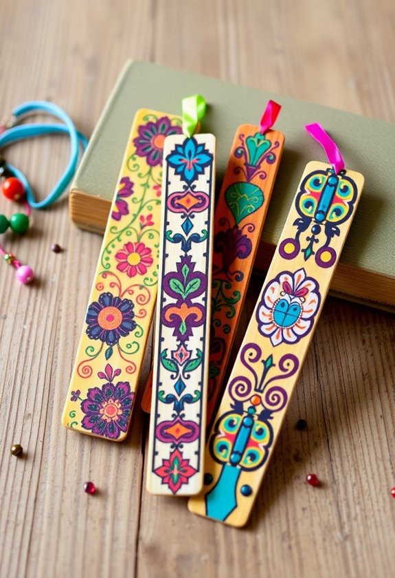 ice cream stick bookmarks